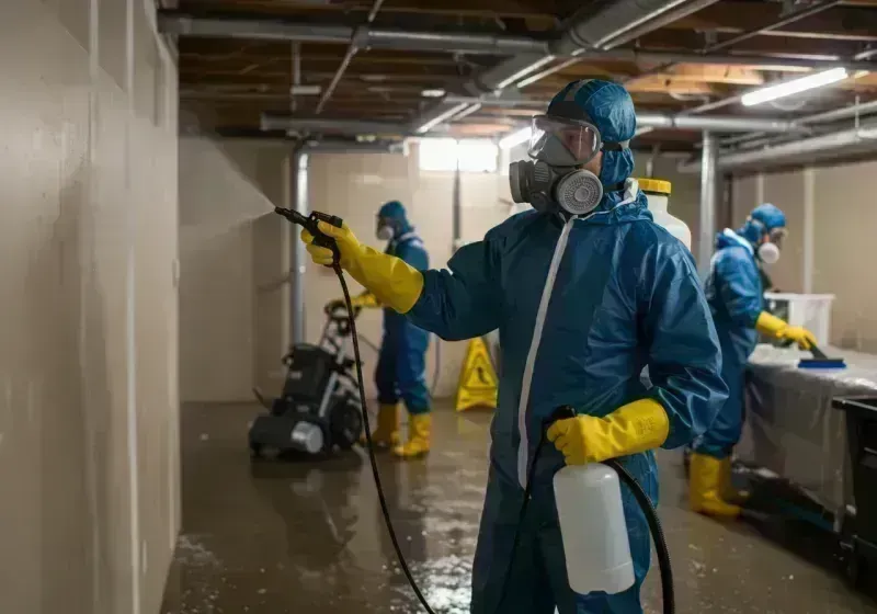 Basement Sanitization and Antimicrobial Treatment process in Ludington, MI